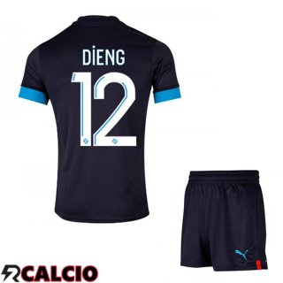 Seconda Maglie Calcio Marsiglia OM (DIENG 12) Bambino Nero 2022/203  Seconda Maglie Calcio Marsiglia OM (DIENG 12) Bambino Nero 2022/203