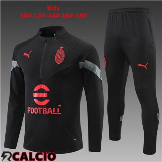 Insieme Tuta Calcio AC Milan Bambino Nero 2022/2023  Insieme Tuta Calcio AC Milan Bambino Nero 2022/2023