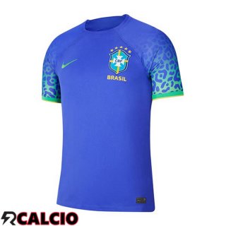 Seconda Maglie Calcio Brasile Blu Coppa Del Mondo 2022  Seconda Maglie Calcio Brasile Blu Coppa Del Mondo 2022