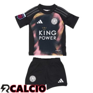Seconda Maglia Leicester City Bambino Nero 2024/2025  Seconda Maglia Leicester City Bambino Nero 2024/2025