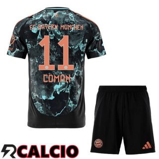 Seconda Maglia Bayern Monaco (Coman 11) Bambino Nero 2024/2025