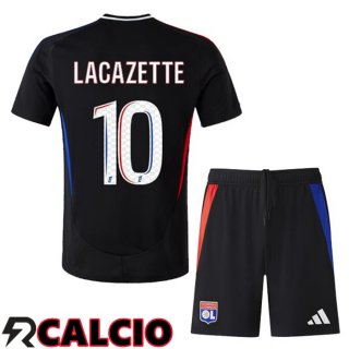 Seconda Maglia Lione OL (LACAZETTE 10) Bambino Nero 2024/2025