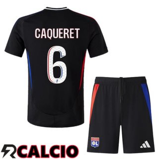 Seconda Maglia Lione OL (CAQUERET 6) Bambino Nero 2024/2025