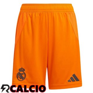 Seconda Pantaloncini Calcio Real Madrid Arancia 2024/2025  Seconda Pantaloncini Calcio Real Madrid Arancia 2024/2025
