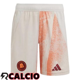 Seconda Pantaloncini Calcio AS Roma Bambino Bianco 2024/2025  Seconda Pantaloncini Calcio AS Roma Bambino Bianco 2024/2025