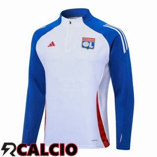 Felpa Allenamento Lione OL Bianco Blu 2024/2025  Felpa Allenamento Lione OL Bianco Blu 2024/2025