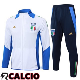 Insieme Tuta Calcio - Giacca Italia Bianco 2024/2025  Insieme Tuta Calcio - Giacca Italia Bianco 2024/2025