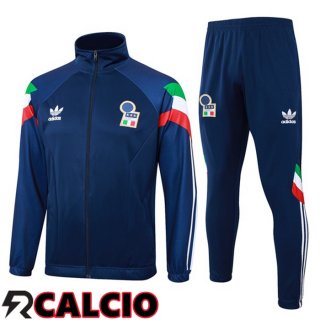 Insieme Tuta Calcio - Giacca Italia Blu Reale 2024/2025  Insieme Tuta Calcio - Giacca Italia Blu Reale 2024/2025