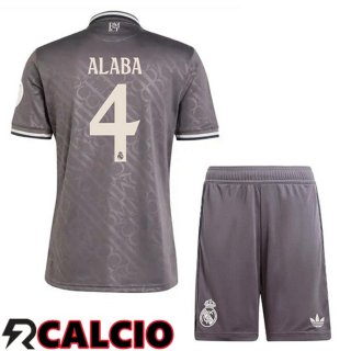 Terza Maglia Real Madrid (Alaba 4) Bambino Grigio 2024/2025