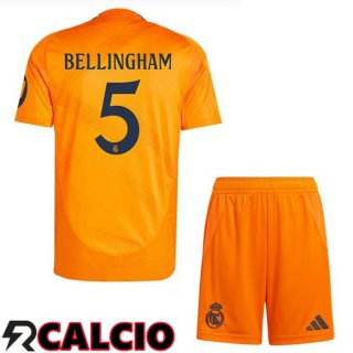Seconda Maglia Real Madrid (Bellingham 5) Bambino Arancia 2024/2025