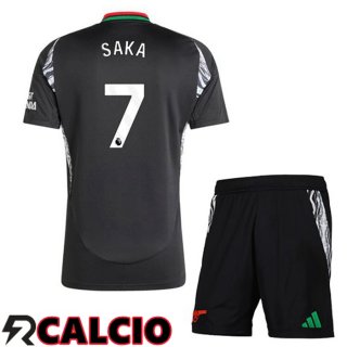 Seconda Maglia Arsenal (SAKA 7) Bambino Nero 2024/2025