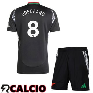 Seconda Maglia Arsenal (ØDEGAARD 8) Bambino Nero 2024/2025