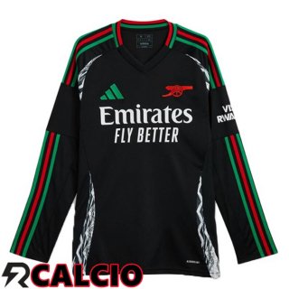 Seconda Maglia Arsenal Manica Lunga Nero 2024/2025