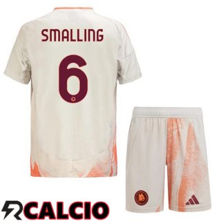 Seconda Maglia AS Roma (SMALLING 6) Bambino Bianco 2024/2025