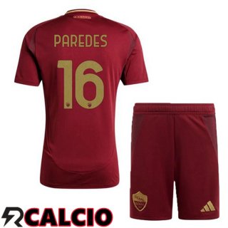 Prima Maglia AS Roma (PAREDES 16) Bambino Rosso 2024/2025