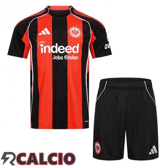 Prima Maglie Calcio Eintracht Frankfurt Bambino Bianco Rosso 2025/2026