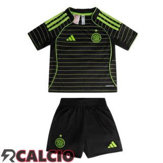 Seconda Maglie Calcio Celtic FC Bambino Nero Verde 2025/2026
