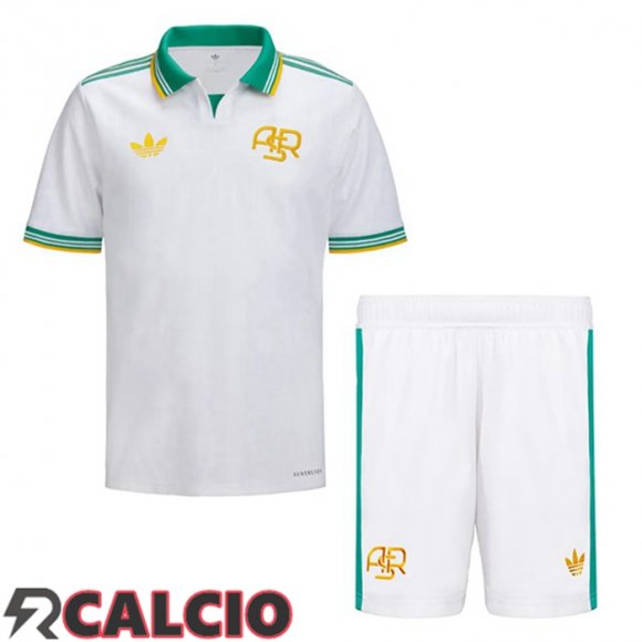 Terza Maglie Calcio AS Roma Bambino Bianco 2025/2026