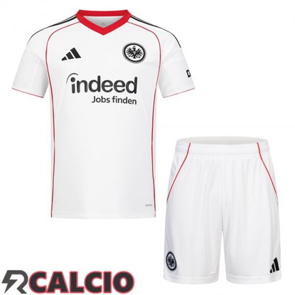 Seconda Maglie Calcio Eintracht Frankfurt Bambino Bianco 2025/2026