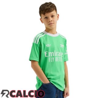 Maglie Calcio Arsenal Bambino Portiere Verde 2025/2026  Maglie Calcio Arsenal Bambino Portiere Verde 2025/2026