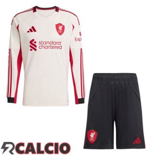 Seconda Maglia FC Liverpool Bambino Manica Lunga Giallo 2025/2026  Seconda Maglia FC Liverpool Bambino Manica Lunga Giallo 2025/2026