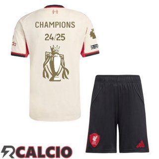 Seconda Maglia FC Liverpool Bambino Champions Edizione Speciale Giallo 2025/2026  Seconda Maglia FC Liverpool Bambino Champions Edizione Speciale Giallo 2025/2026