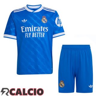 Terza Maglie Calcio Real Madrid Bambino Blu 2025/2026  Terza Maglie Calcio Real Madrid Bambino Blu 2025/2026