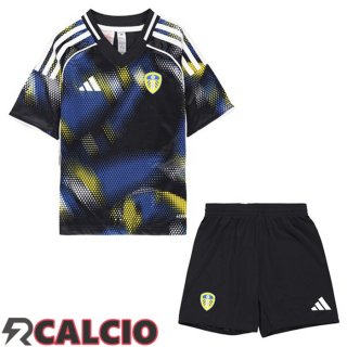 Terza Maglie Calcio Leeds United Bambino Nero 2025/2026  Terza Maglie Calcio Leeds United Bambino Nero 2025/2026