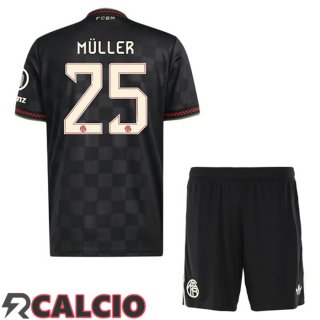 Terza Maglia Bayern Monaco (Müller 25) Bambino Nero 2025/2026