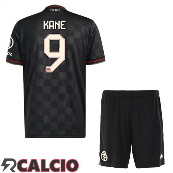 Terza Maglia Bayern Monaco (Kane 9) Bambino Nero 2025/2026