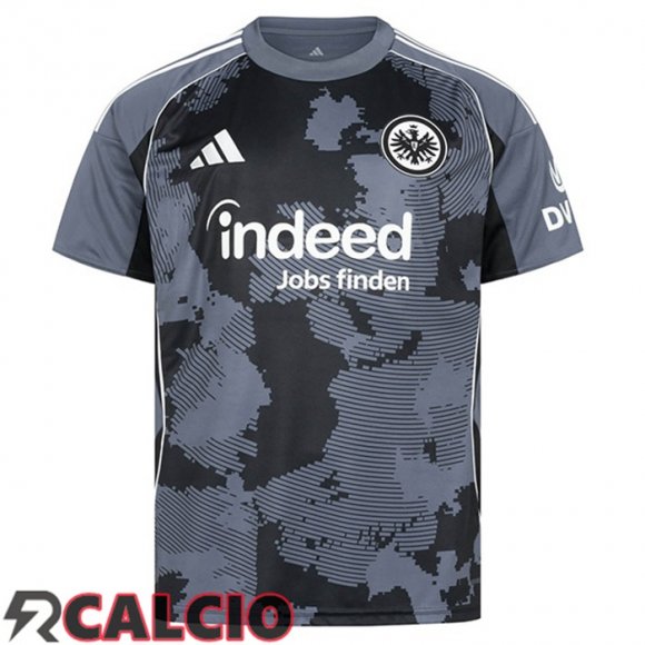Terza Maglie Calcio Eintracht Frankfurt Grigio Nero 2025/2026