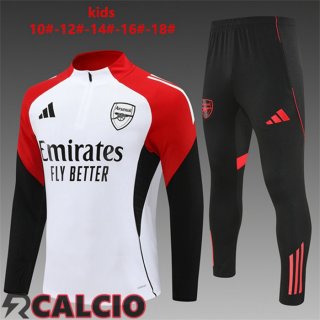 Insieme Tuta Calcio Arsenal Bambino Bianco Nero Rosso 2025/2026  Insieme Tuta Calcio Arsenal Bambino Bianco Nero Rosso 2025/2026