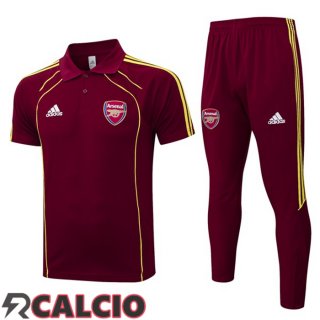 Insieme Polo Arsenal + Pantaloni Rosso 2025/2026  Insieme Polo Arsenal + Pantaloni Rosso 2025/2026