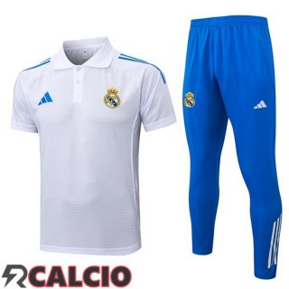 Insieme Polo Real Madrid + Pantaloni Bianco 2025/2026