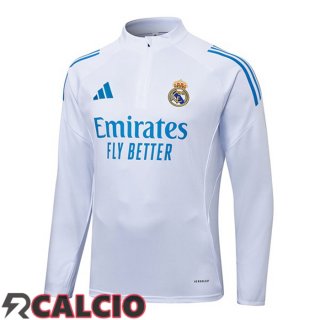 Felpa Allenamento Real Madrid Bianco 2025/2026  Felpa Allenamento Real Madrid Bianco 2025/2026