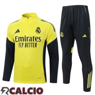 Insieme Tuta Calcio Real Madrid Giallo 2025/2026  Insieme Tuta Calcio Real Madrid Giallo 2025/2026