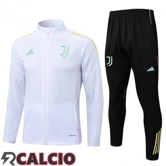 Insieme Tuta Calcio - Giacca Juventus Bianco 2025/2026  Insieme Tuta Calcio - Giacca Juventus Bianco 2025/2026