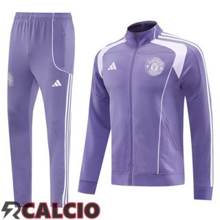 Insieme Tuta Calcio - Giacca Manchester United Viola 2025/2026  Insieme Tuta Calcio - Giacca Manchester United Viola 2025/2026