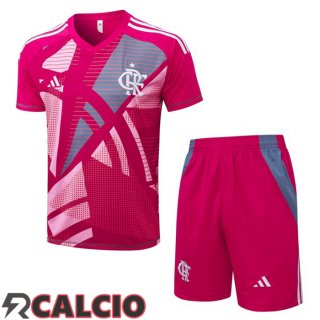 Insieme T Shirt Allenamento Flamengo + Pantaloncini Rosso 2025/2026