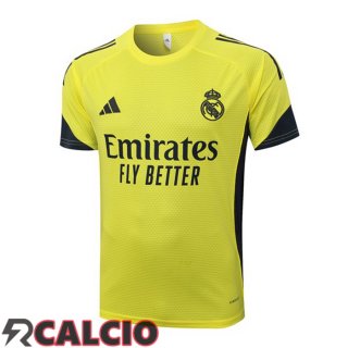 T Shirt Allenamento Real Madrid Giallo 2025/2026  T Shirt Allenamento Real Madrid Giallo 2025/2026