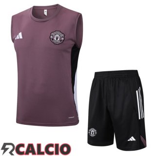 Canotta Allenamento Manchester United + Pantaloncini Viola 2025/2026