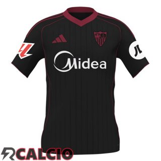 Terza Maglie Calcio Sevilla FC Nero 2025/2026  Terza Maglie Calcio Sevilla FC Nero 2025/2026