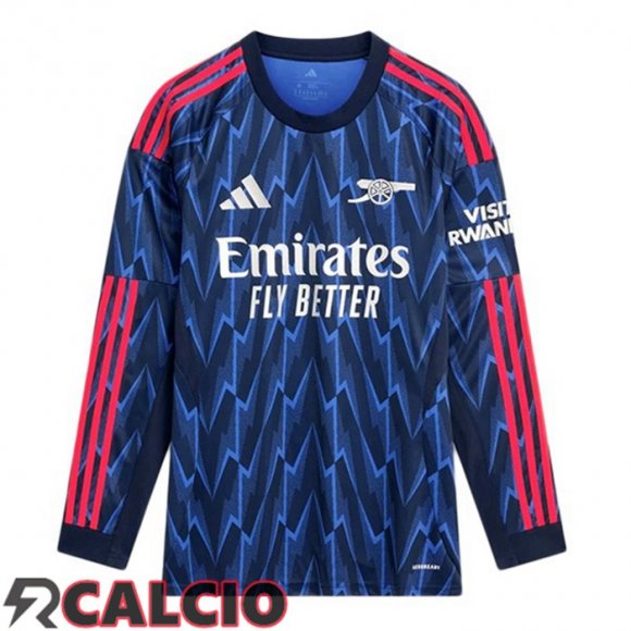 Seconda Maglie Calcio Arsenal Manica Lunga Blu Reale 2025/2026  Seconda Maglie Calcio Arsenal Manica Lunga Blu Reale 2025/2026