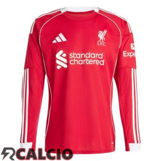 Prima Maglie Calcio FC Liverpool Manica Lunga Rosso 2025/2026  Prima Maglie Calcio FC Liverpool Manica Lunga Rosso 2025/2026