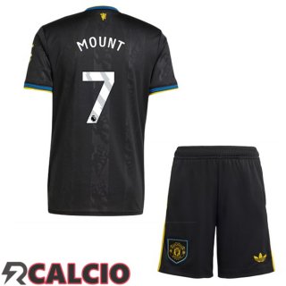Terza Maglia Manchester United (MOUNT 7) Bambino Nero 2025/2026