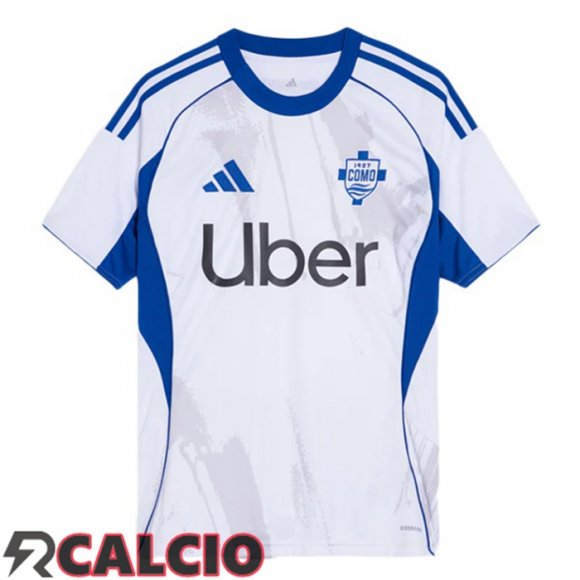 Seconda Maglie Calcio Como 1907 Bianco 2025/2026  Seconda Maglie Calcio Como 1907 Bianco 2025/2026
