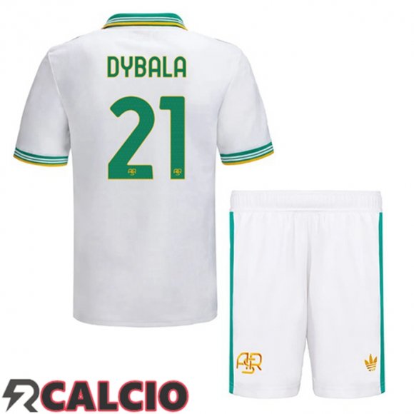 Terza Maglia AS Roma (DYBALA 21) Bambino Bianco 2025/2026