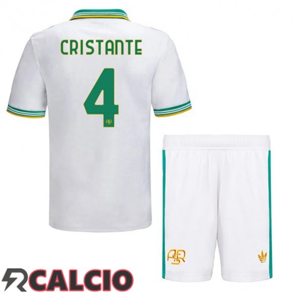 Terza Maglia AS Roma (CRISTANTE 4) Bambino Bianco 2025/2026