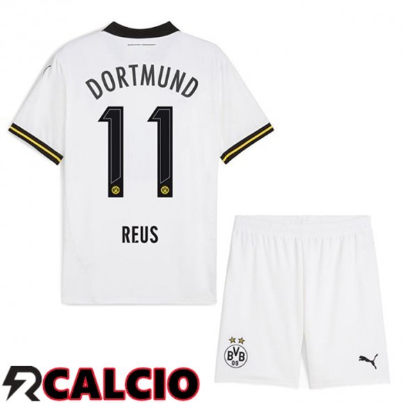 Seconda Maglia Dortmund BVB (Reus 11) Bambino Bianco 2024/2025