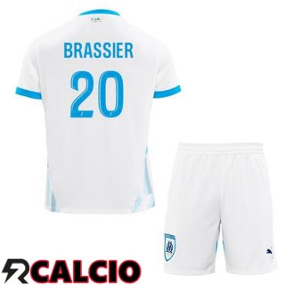 Prima Maglia Marsiglia OM (BRASSIER 20) Bambino Bianco 2024/2025